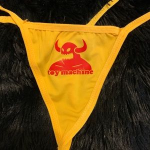 SOLD- Yellow thong with red Toy Machine design👹